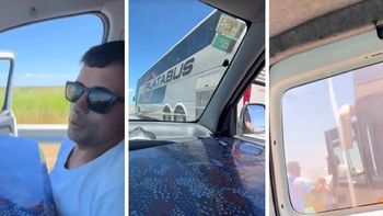 La insólita persecución en la Ruta 11 fue grabada y el video se rápidamente se viralizó.