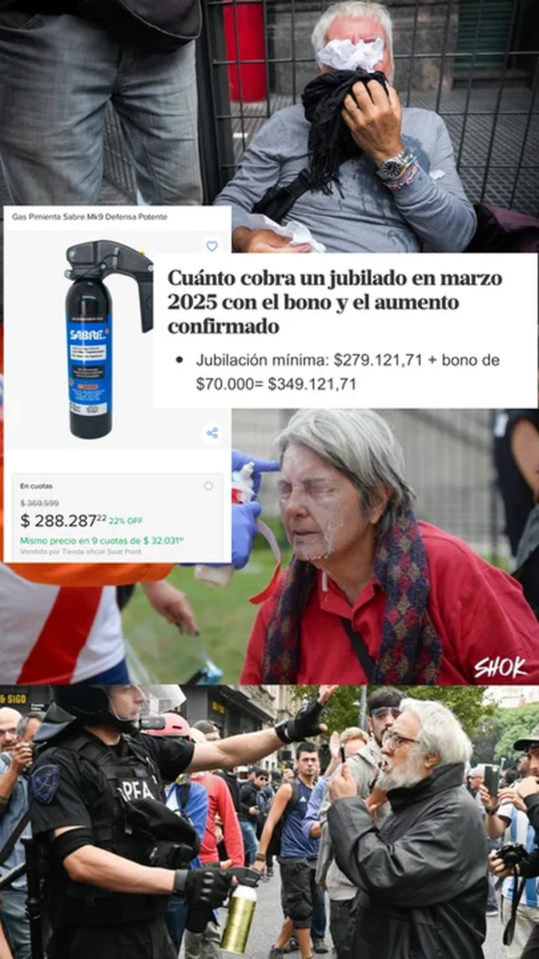 El precio del gas pimienta, cerca de la jubilación mínima. El precio del gas pimienta, cerca de la jubilación mínima.