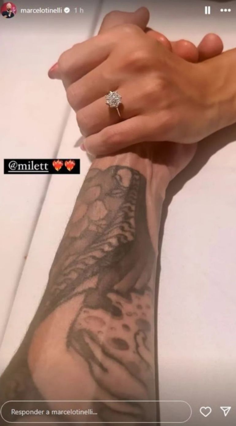 La foto de Tinelli y Millet que generó rumores de casamiento La foto de Tinelli y Millet que generó rumores de casamiento