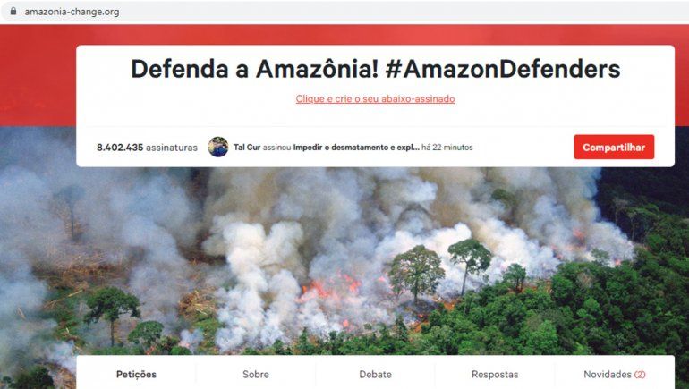 Más de ocho millones de firmas para salvar la Amazonía