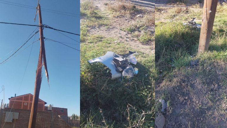 Un conductor chocó un poste, dejó a barrios sin luz y huyó