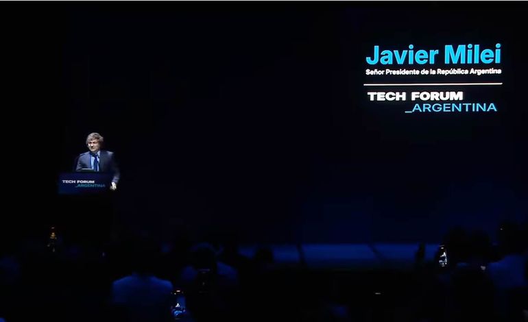 Javier Milei disertando en el Tech Forum realizado en Buenos Aires en octubre de 2024. Javier Milei disertando en el Tech Forum realizado en Buenos Aires en octubre de 2024.