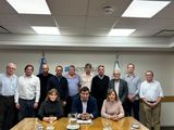 Los participantes de la reunión con el SENASA, en las oficinas del organismo. 