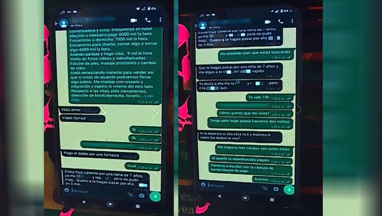 Los aberrantes chats con los que una trabajadora sexual pudo denunciar a un pedófilo