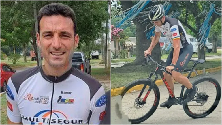 Scaloni, un vecino más que revolucionó Pujato arriba de su bici