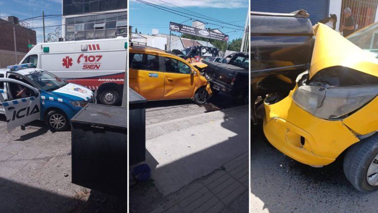 Conductora de un taxi protagonizó un violento choque: ¿se descompensó o venía muy rápido?