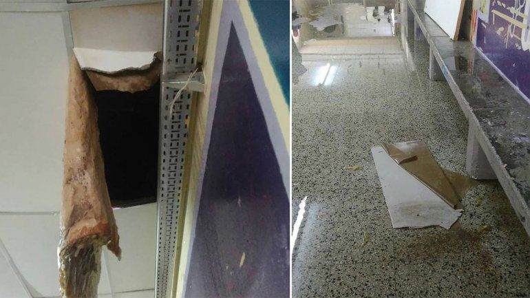 Por la lluvia se derrumbó el techo y tuvieron que evacuar Humanidades de la UNCo