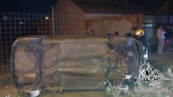 El vuelco en las calles de Trelew se produjo en horas de la madrugada. El vuelco en las calles de Trelew se produjo en horas de la madrugada.