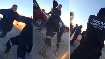 Un delegado de la Uocra irrumpió armado en una protesta. Un delegado de la Uocra irrumpió armado en una protesta.