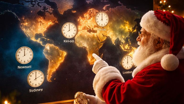 La Navidad avanza por el planeta siguiendo el ritmo de los husos horarios