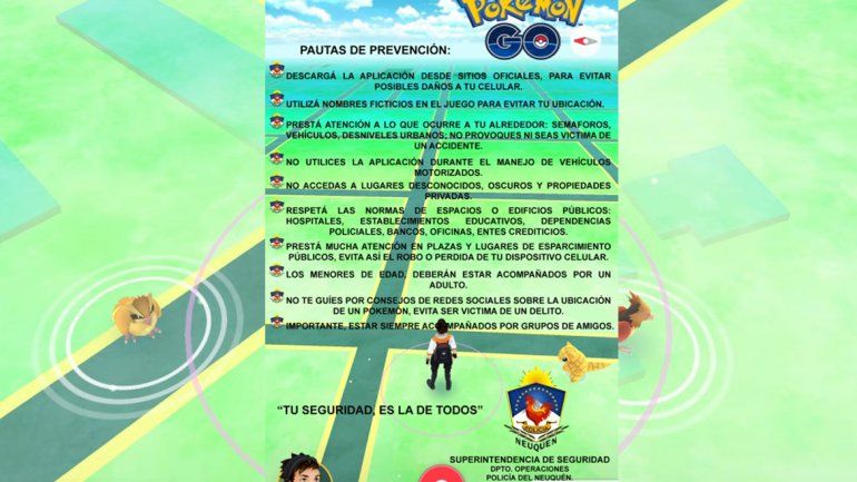 La Policía neuquina sacó 10 tips para que no te roben el celu por culpa del Pokémon Go