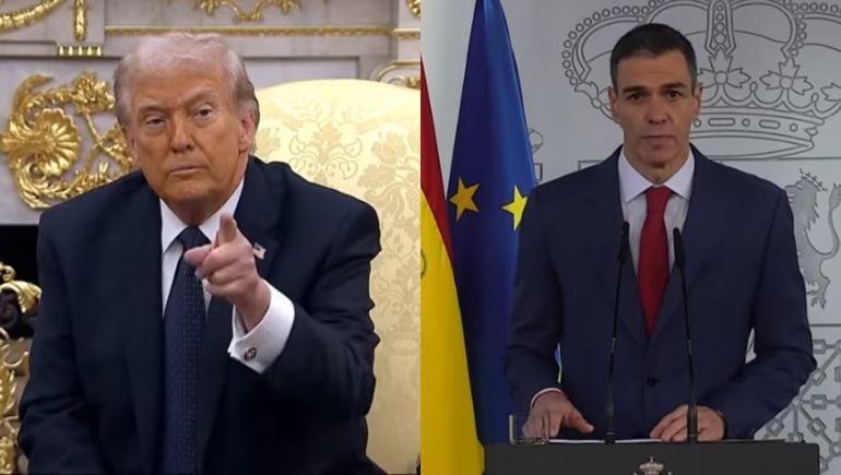Donald Trump dijo que podría parar el comercio con España y Pedro Sánchez respondió que no tiene miedo a represalias