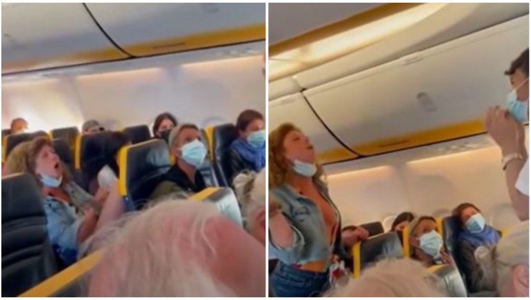 Viral: mujer armó un lío en pleno vuelo porque le exigieron usar la mascarilla.