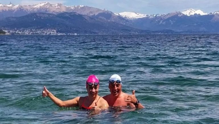 Roxana y Alejandro son de Bariloche y se preparan en el Nahuel Huapi.