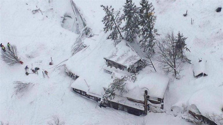 Un alud de nieve sepultó un hotel en el centro de Italia y habría decenas de muertos