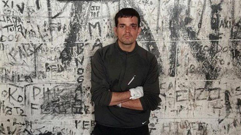 Daniel Zalazar en una celda de Godoy Cruz.