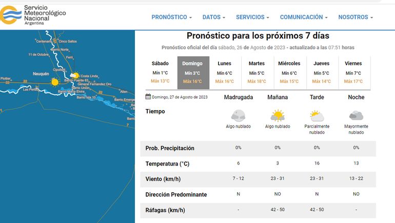 El tiempo en Neuquén para este fin de semana. El tiempo en Neuquén para este fin de semana.
