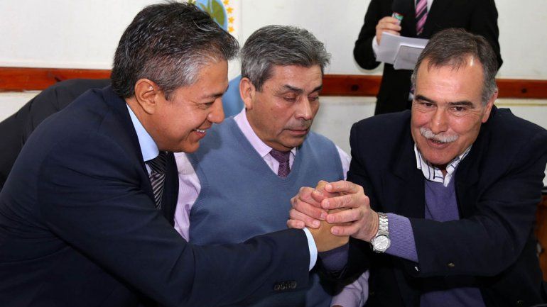 Figueroa y Bertoldi mostraron ayer su buena relación. Son de distintos partidos.