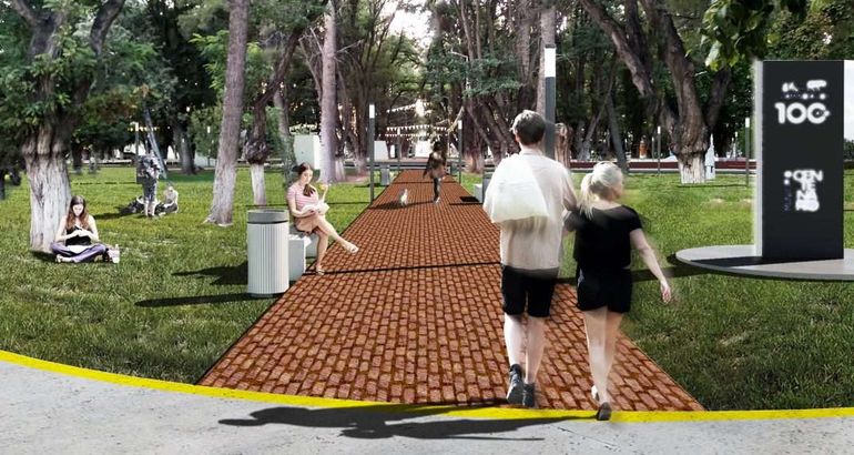 La maqueta de la nueva plaza San Martín de Centenario que está ultimando detalles.