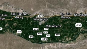 la manana mas fria: la temperatura llego a -10°c en chacras del alto valle la manana mas fria: la temperatura llego a -10°c en chacras del alto valle