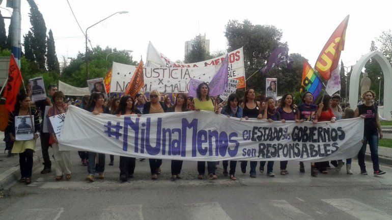 La marcha en pleno centro de la ciudad.