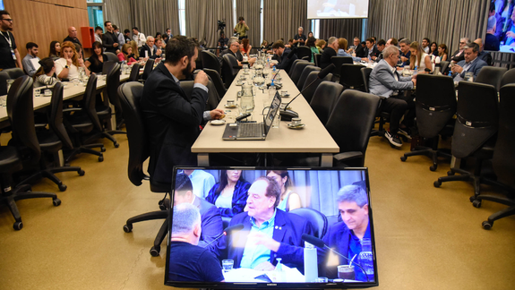 Reunión de la comisión de Presupuesto y Hacienda de la Cámara de Diputados de la Nación, el 14 de noviembre.