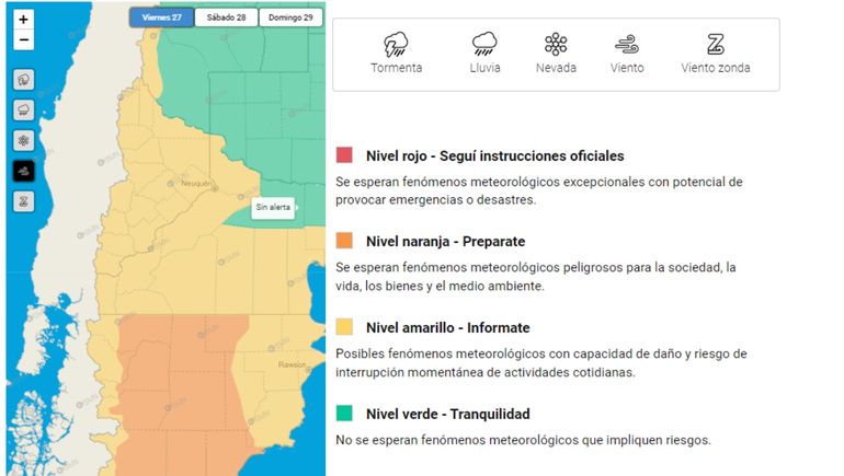 La alerta amarilla por viento es en toda la provincia. La alerta amarilla por viento es en toda la provincia.