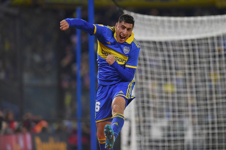Merentiel y su festejo con toda la furia. La Bestia puso en ventaja a Boca a los 26 del segundo tiempo. Después