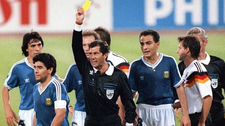 Maradona y Codezal en el Mundial 90