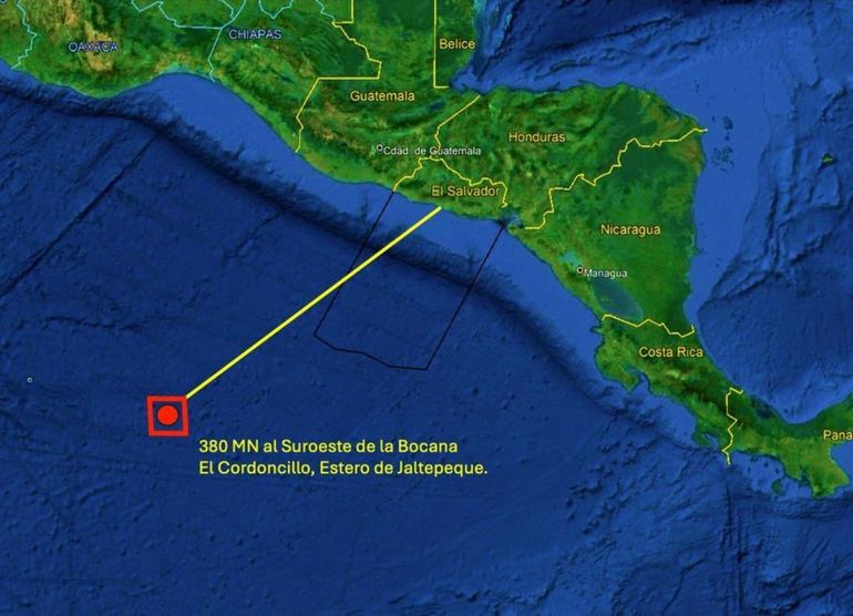 El buque con la cocaína fue interceptado 700 kilómetros al sudoeste de las costas de El Salvador, en el oceáno Pacífico. El buque con la cocaína fue interceptado 700 kilómetros al sudoeste de las costas de El Salvador, en el oceáno Pacífico.