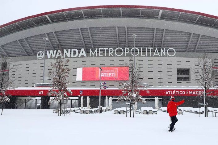 Por la nevada histórica, el Atlético no pudo jugar