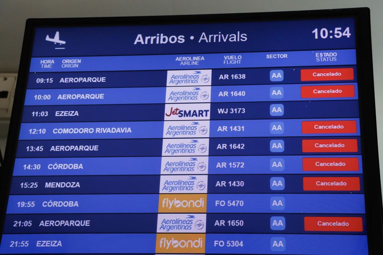 Numerosos vuelos cancelados en el aeropuerto Presidente Perón  / Foto 