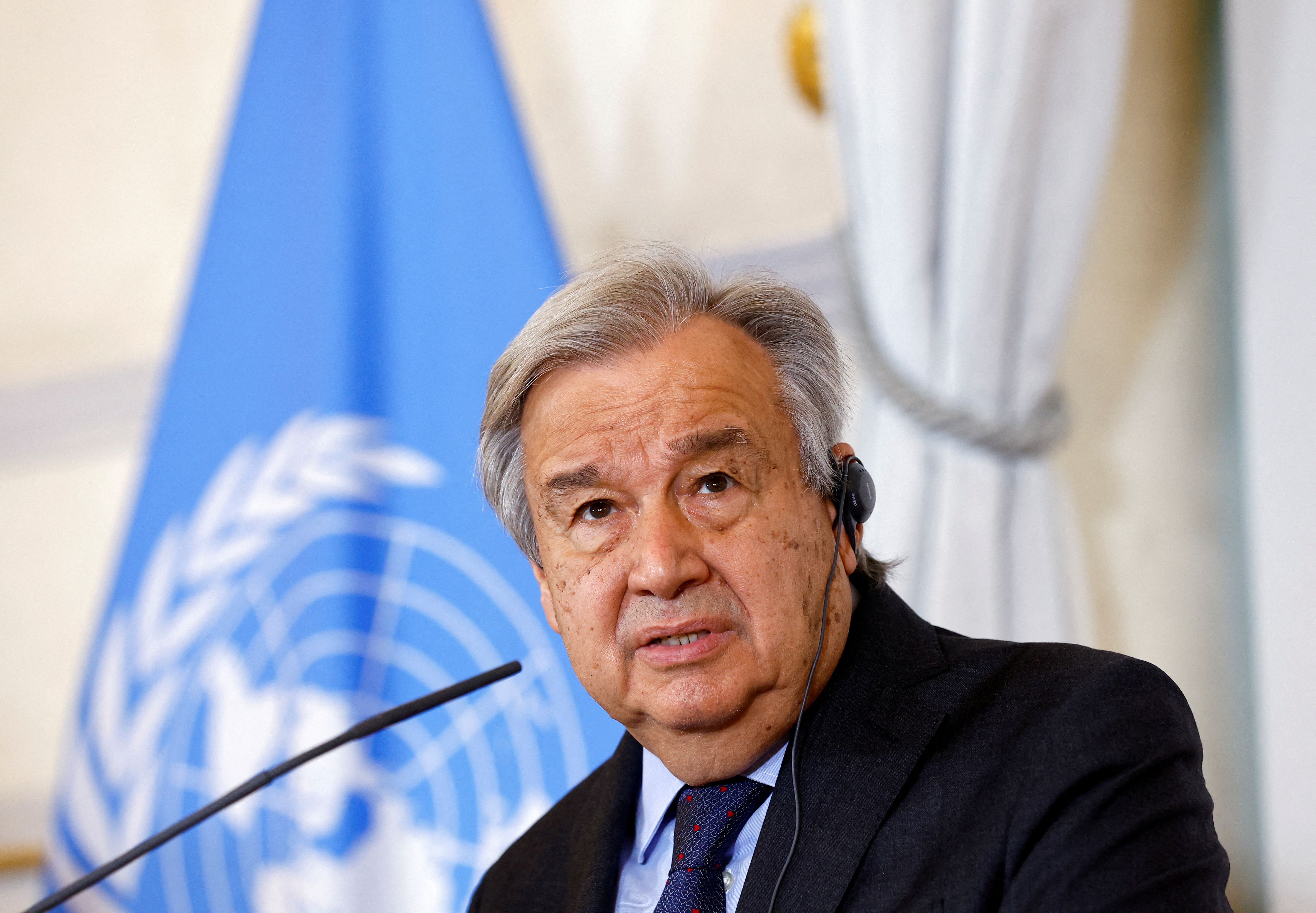 FOTO DE ARCHIVO: El secretario general de las Naciones Unidas, Antonio Guterres, habla durante una conferencia de prensa en Viena, Austria. 11 de mayo de 2022. REUTERS/Lisa Leutner/