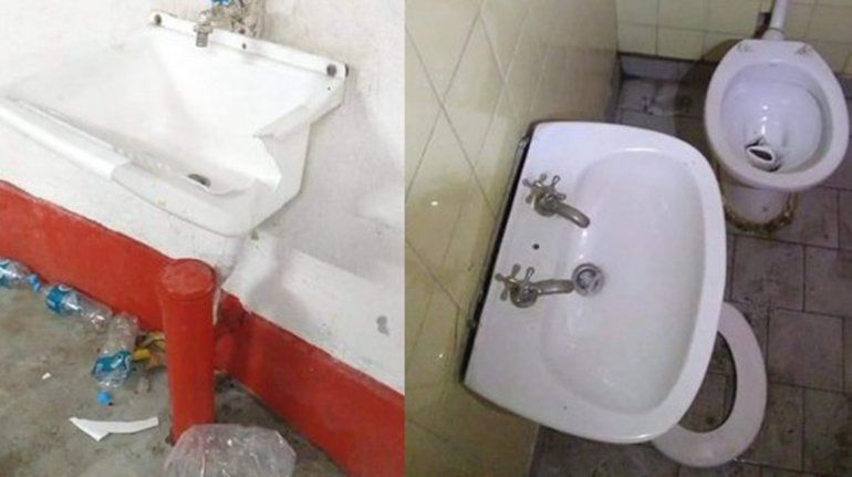 Así quedó el vestuario visitante tras la derrota de Cipo en el Maiolino