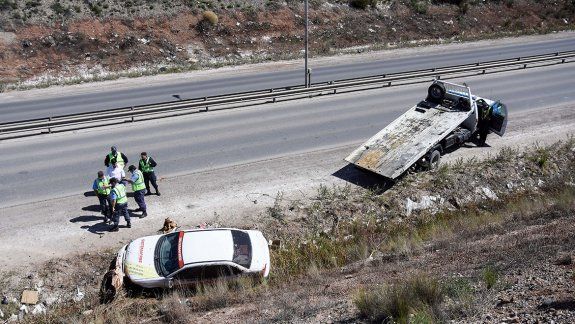 Ruta 7: tres heridos tras un tremendo vuelco