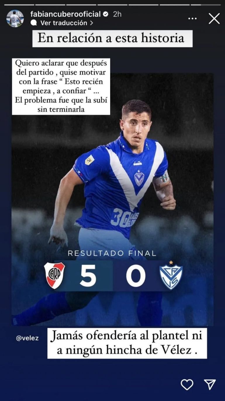 El posteo del Poroto Cubero aclarando las cosas El posteo del Poroto Cubero aclarando las cosas