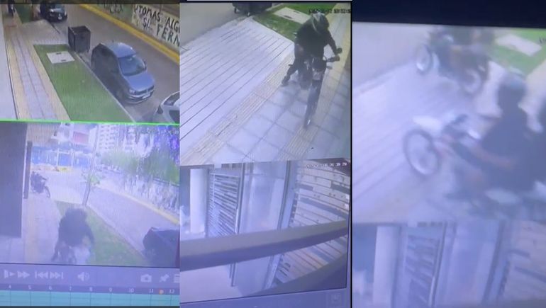 Santa Genoveva: cuatro motochorros intentaron forzar el portón de un edificio dos veces