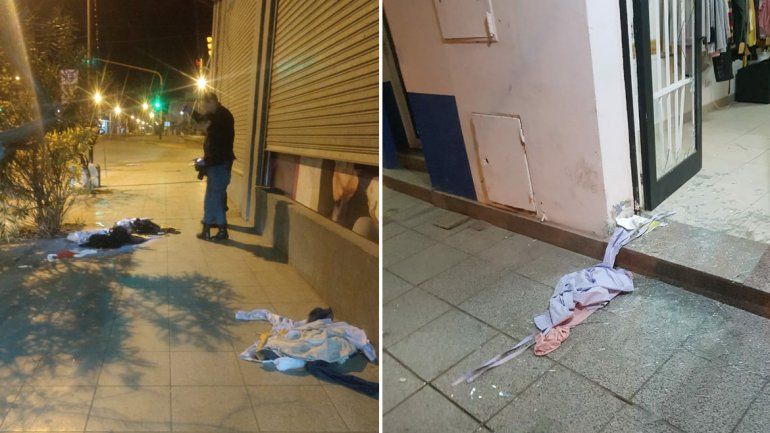 Bajo neuquino: robaron ropa de un local, la desparramaron por la calle y la ensuciaron con caca de perro
