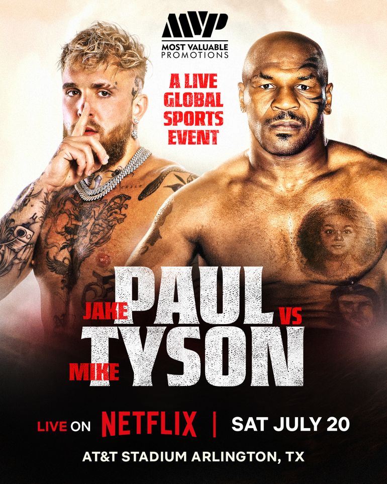 La primera imagen que publicó Netflix sobre el combate entre Mike Tyson y Jake Paul. La primera imagen que publicó Netflix sobre el combate entre Mike Tyson y Jake Paul.