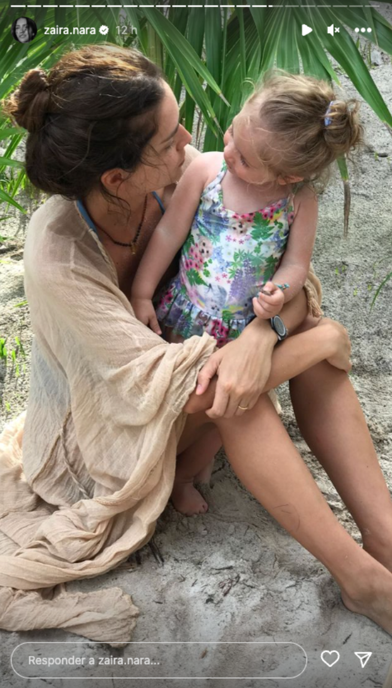 Un tierno momento del álbum familiar que compartió Zaira.