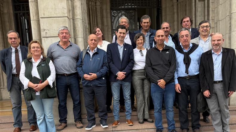 Los ruralistas de la Patagonia, tras la eunión que mantuvieron hoy con las autoridades de Agricultura de la Nación.