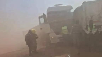 por el viento, dos camiones chocaron de frente en ruta 7 por el viento, dos camiones chocaron de frente en ruta 7