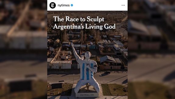 El New York Times se hizo eco de la estatua de Lionel Messi en Cutral Co.