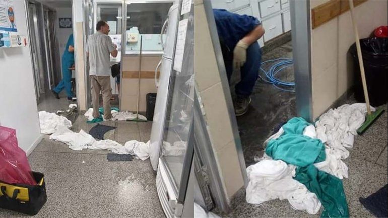 Por las lluvias, se inundó el sector de Pediatría del Castro Rendón