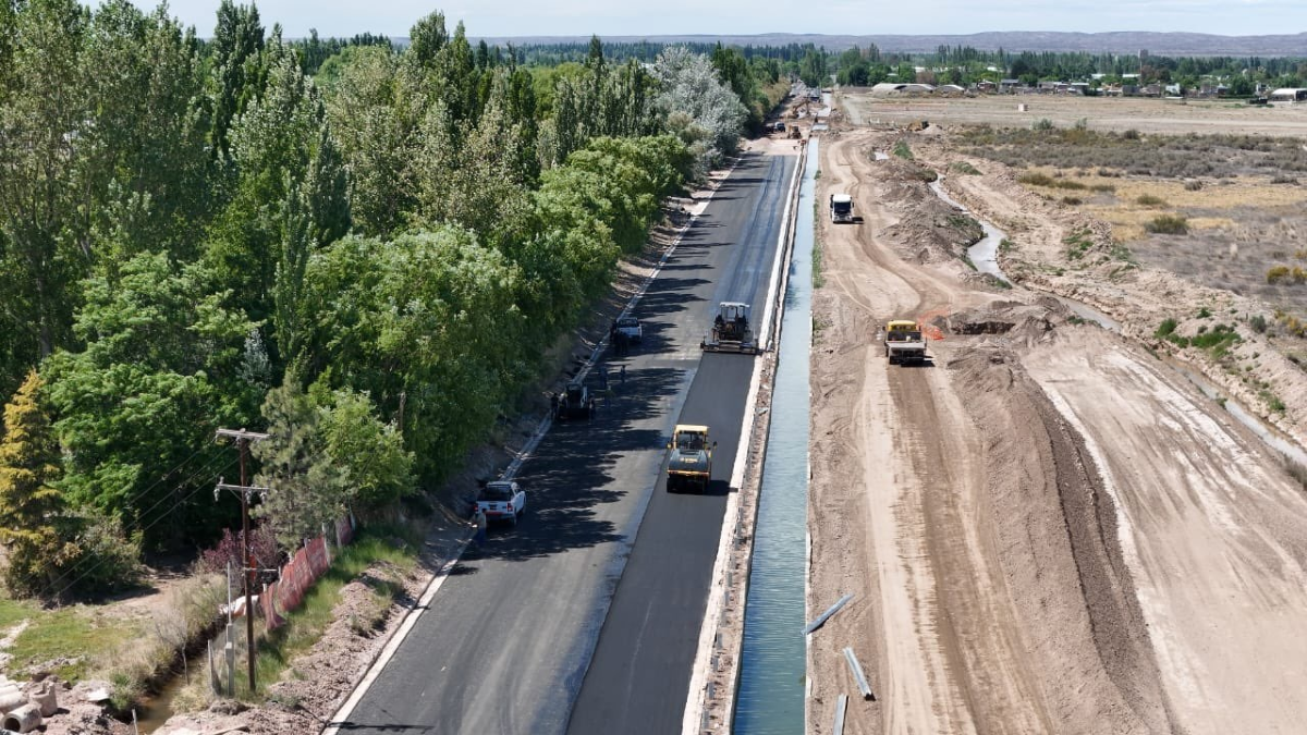 Vista aérea de las obras en ejecución.