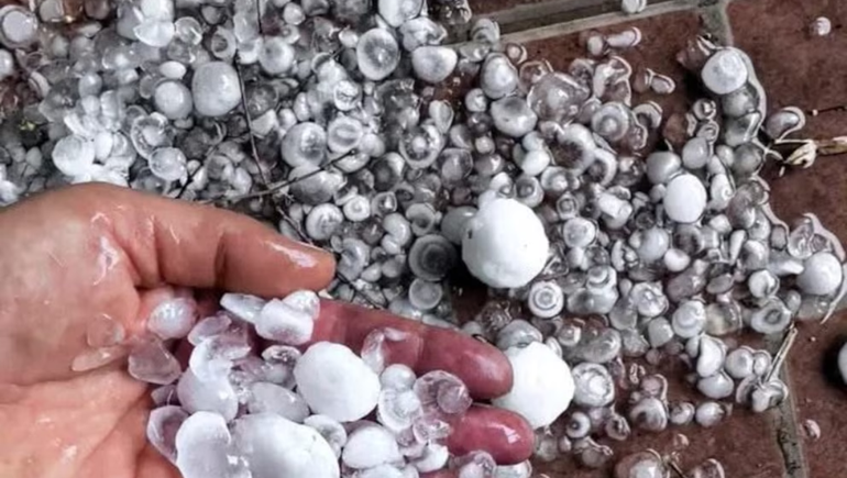 Granizo de gran tamaño cayó en el sur de Córdoba este jueves Granizo de gran tamaño cayó en el sur de Córdoba este jueves