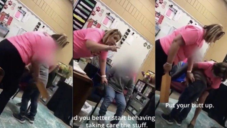 Viral: directora de colegio azotó con una tabla a niña frente a su madre