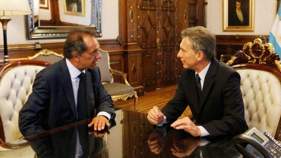 Mauricio Macri recibió ayer en la Casa Rosada a Daniel Scioli, Sergio Massa, Margarita Stolbizer y Adolfo Rodríguez Saá.