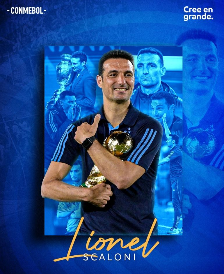 La CONMEBOL saludó a Lionel Scaloni La CONMEBOL saludó a Lionel Scaloni