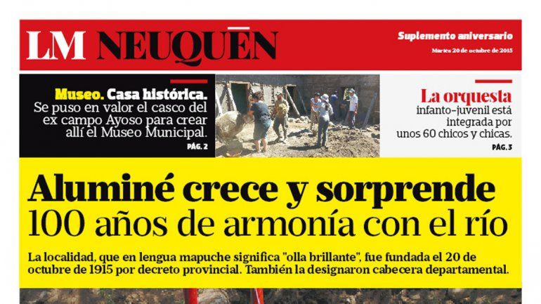 Aluminé crece y sorprende 100 años de armonía con el río